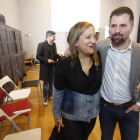 Iratxe García y Luis Tudanca, este domingo en el Museo de la Energía de Ponferrada. L. DE LA MATA