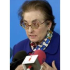 Pilar Ruiz, durante la rueda de prensa que ofreció ayer en San Sebastián