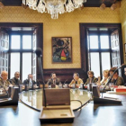 Torrent preside la reunión de la Mesa del Parlament, este viernes.