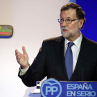 Rajoy, durante su intervención en la clausura de un acto sobre el empleo. J. J. GUILLÉN