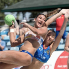 Asun Batista en uno de los partidos de preparación para el Mundial.