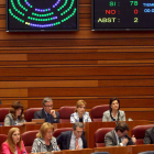 Una de las votaciones en la sesión de las Cortes de ayer.