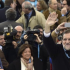 El presidente del Gobierno y candidato a la reelección, Mariano Rajoy, este domingo en un mitin en Las Rozas (Madrid).