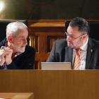 Pleno Ordinario en la Diputación de León. En la imagen, el presidente y el vicepresidente de la institución provincial, Eduardo Morán y Matías Llorente