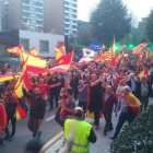 Imagen de la manifestación a favor de la unidad de España que se ha celebrado este sábado en Mataró.