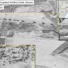 Imágenes publicadas por un satélite de la Otan ayer que muestran la presencia militar rusa.