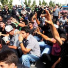 Iraníes protestan durante una manifestación de la oposición.