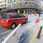 Cruce de Lago de La Baña con la avenida de Valdés, reabierto ayer de forma provisional.