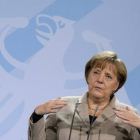 Angela Merkel, tras su comparecencia ante el Bundestag.