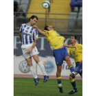 Joaquín Bornes tuvo en su cabeza el gol del triunfo, pero la pelota se fue al larguero