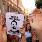 Concentración ante el Ministerio de Justicia en contra de salida en libertad de los miembros de La manada.