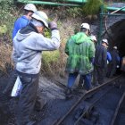 Los trabajadores del pozo Casares en Tremor de Arriba, en una imagen de archivo.