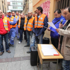 Antonio Nicolás, en una asamblea de trabajadores conjunta con Urbaser.