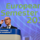 Pierre Moscovici opina ayer sobre los borradores de presupuesto de los países del euro. STEPHANIE LECOCQ