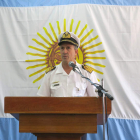El portavoz de la fuerza naval, el capitán de navío Enrique Balbi. CARLOTA CIUDAD