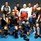 Alfredo Arrojo, en el centro, junto a los alumnos del seminario. DL