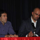 Alberto Flecha y Nicolás Bartolomé, durante la mesa redonda de ayer.