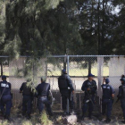 Un grupo de policías federales durante el tiroteo en un rancho de Tanhuato.