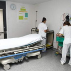 Enfermeras en una zona de servicio sanitario.