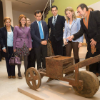 La consejera de Cultura, el presidente de la Diputación  y el delegado de la Junta en la visita.