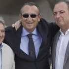 Imagen de archivo de los tres expresidentes de las diputaciones de Valencia, Castellón y Alicante: Alfonso Rus, Carlos Fabra y Joaquín Ripoll.