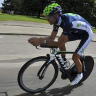 Alejandro Valverde entrenó ayer en Lieja, ciudad que acoge este sábado la salida del Tour.