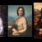 El dibujo del museo de Chantilly, la Gioconda desnuda del Hermitage y el original del Louvre.
