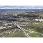 Una vista aérea de la zona de Ponferrada en la que se inscribe la térmica de la MSP.