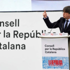 Puigdemont durante el acto político en el que participó en la localidad de Perpiñán.