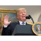 El presidente Donald Trump el día en el que firmó el decreto de los aranceles al acero. MIKAEL REYNOLDS
