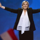 Marine Le Pen, en el mitin de Nantes.