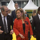 Rosa Valdeón, anoche, a su llegada al acto de Caja Rural.