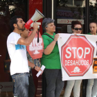 Protesta contra un deshaucio en Ponferrada, en una imagen de archivo.