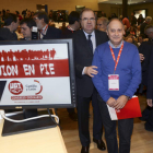 Herrera, junto a Faustino Temprano y Agustín Prieto en el acto de ayer. NACHO GALLEGO
