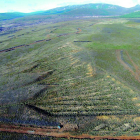 Una vista aérea de parte de las explotaciones auríferas romanas de Castrocontrigo.