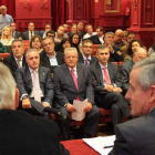 El alcalde de León, Emilio Gutiérrez, con Fernando Jáuregui en la jornada de ayer.