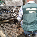 Imagen del material de cobre recuperado en Valladolid por la Guardia Civil. DL