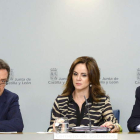 De Santiago-Juárez, Silvia Clemente y Antonio Silván, ayer, tras el Consejo de Gobierno.