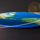 Espectacular simulació de la Tierra, según los teóricos de que es completamente plana.