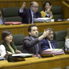La bancada popular en la Cámara vasca, en un momento del pleno celebrado ayer.
