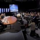 Vista de la sesión plenaria del Foro Económico de Davos celebrada ayer