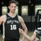 Pau Gasol, en el primer día de la pretemporada con los Spurs.