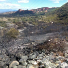 Uno de los incendios en la zona de influencia de Las Médulas. A. F. B.