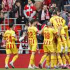 El Girona asalta San Mamés y vence por primera vez en su historia al Athletic a domicilio. L. TEJIDO