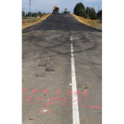Obras de asfaltado de la A-60, el pasado miércoles.