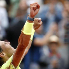 Rafa Nadal celebra el triunfo en la final de Roland Garros.