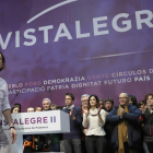 El líder de Podemos, Pablo Iglesias, pasea su victoria en la Asamblea Ciudadana Estatal de Vistalegre II celebrada en Madrid. BALLESTEROS -