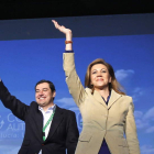 Moreno y Cospedal, durante la inauguración ayer del XIV Congreso Regional del PP andaluz.