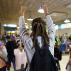 Alberto Rodríguez, aclamado en el aeropuerto de Tenerife. RAMÓN DE LA ROCHA