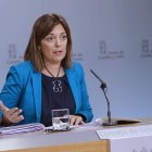 Milagros Marcos, durante la rueda de prensa posterior al Consejo de Gobierno. NACHO GALLEGO